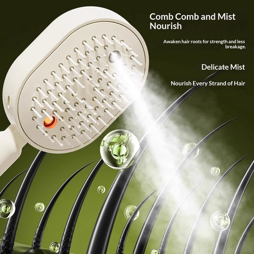 Cepillo Masajeador Eléctrico con Spray de Aceite Esencial Atomizado