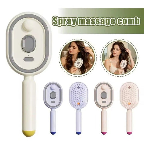 Cepillo Masajeador Eléctrico con Spray de Aceite Esencial Atomizado